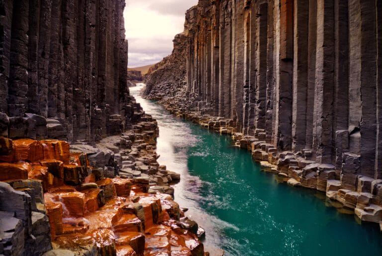 Stuðlagil Canyon, basalt column canyon in East Iceland