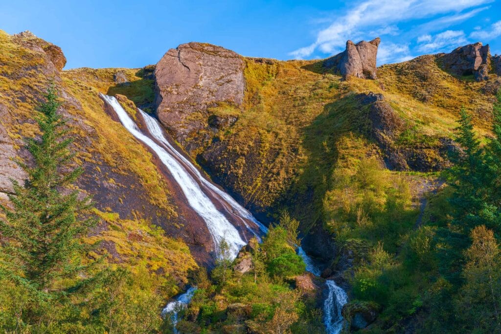 Systrafoss waterfall in Kirkjubæjarklaustur