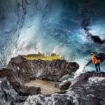 Blue Ice Cave in Iceland, Ice Cave Tours, Katla Ice Cave under the volcano glacier