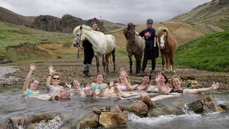 Reykjadalur hot spring riding tour