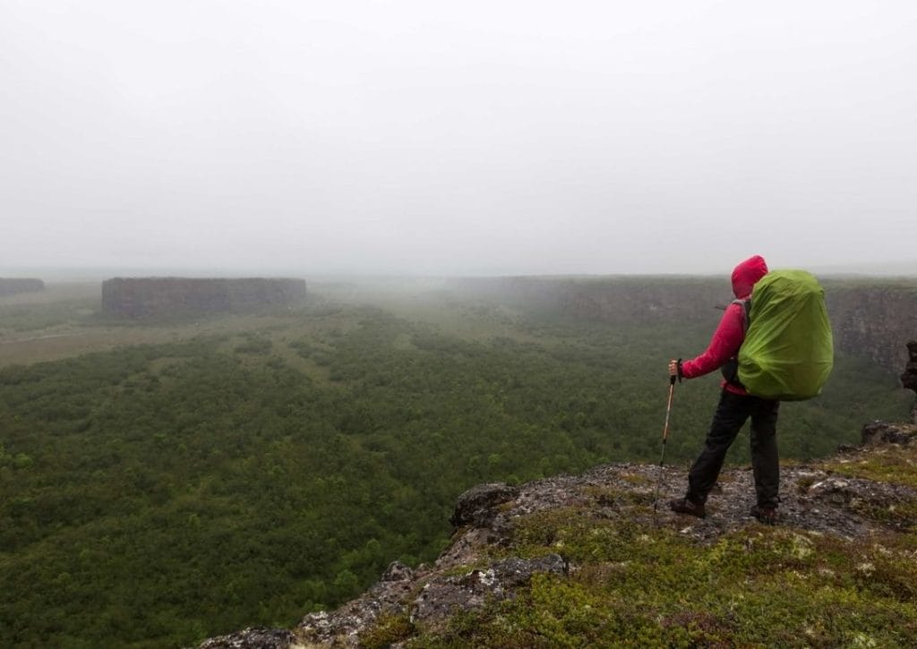 Ásbyrgi canyon in North Iceland, horseshoe shape canyon in Iceland