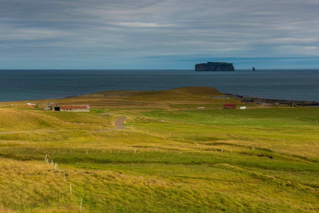 Drangey Island in north Iceland seen from land