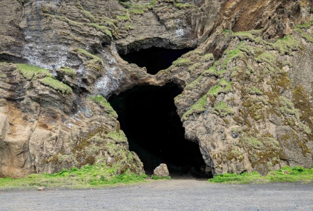 yoda cave in Hjörleifshöfði moutnain in south Iceland, yoda cave from star wars in Iceland