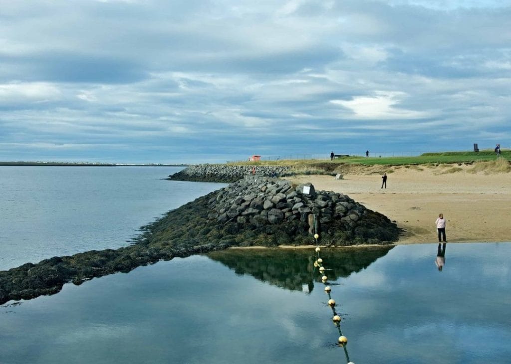 Nautholsvik geothermal beach in Reykjavik