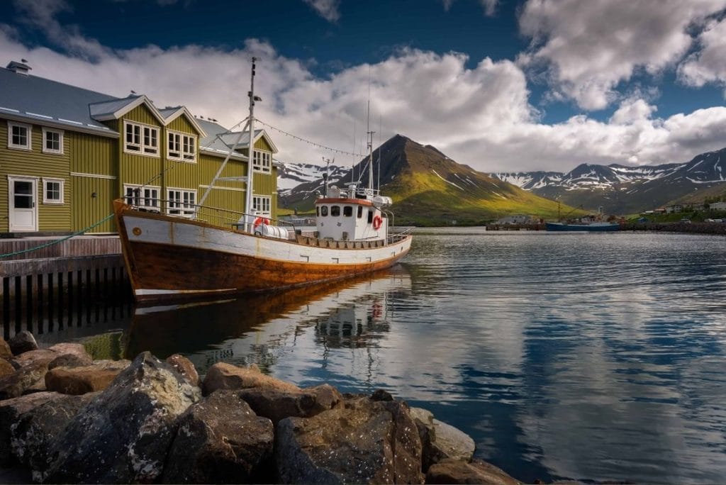 Siglufjordur village in North Iceland