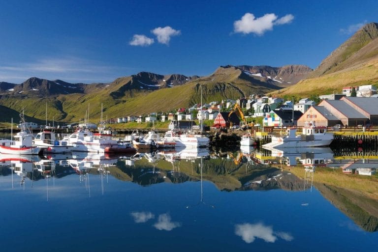 Siglufjordur village in North Iceland