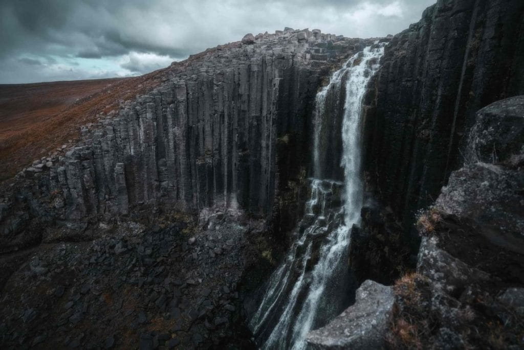 Stuðlafoss watefall in East Iceland, hidden gem in Iceland