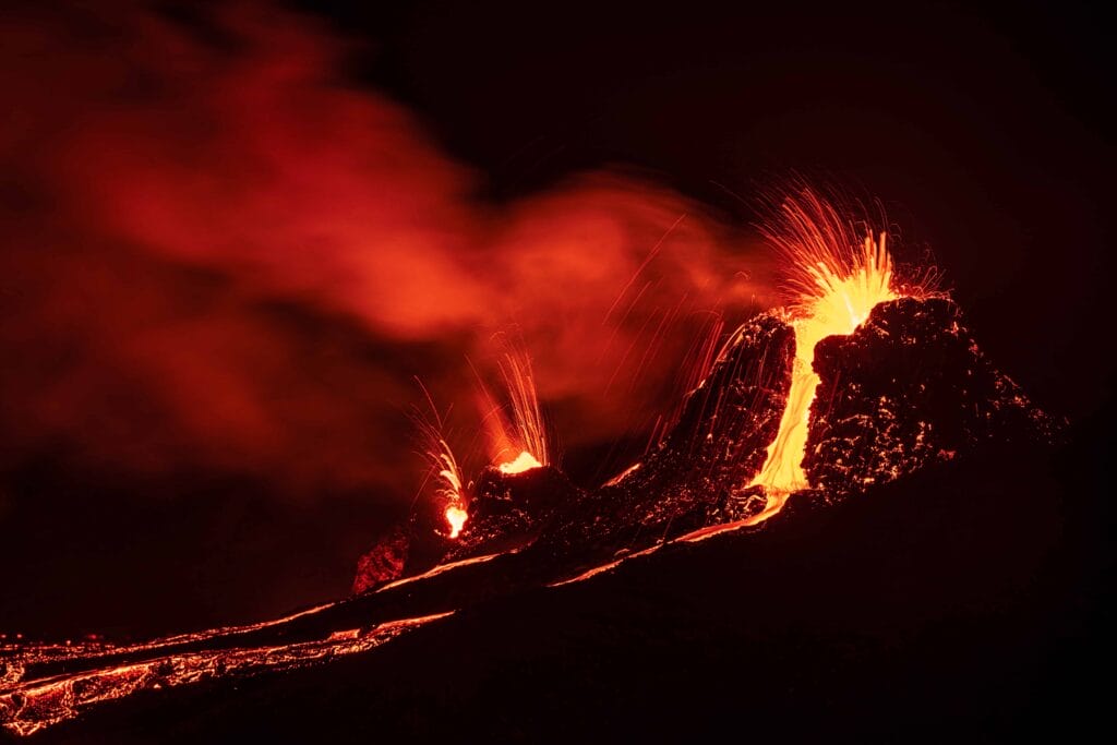 active volcano tour, Geldingadalur erupting volcano in Iceland