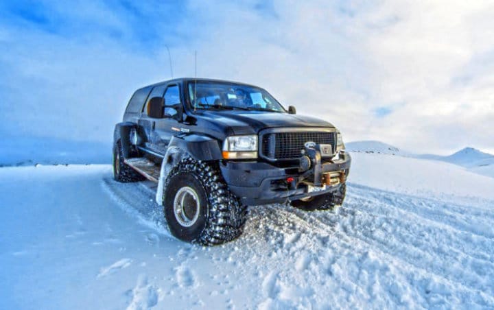 Super Jeep ride on glacier in Iceland