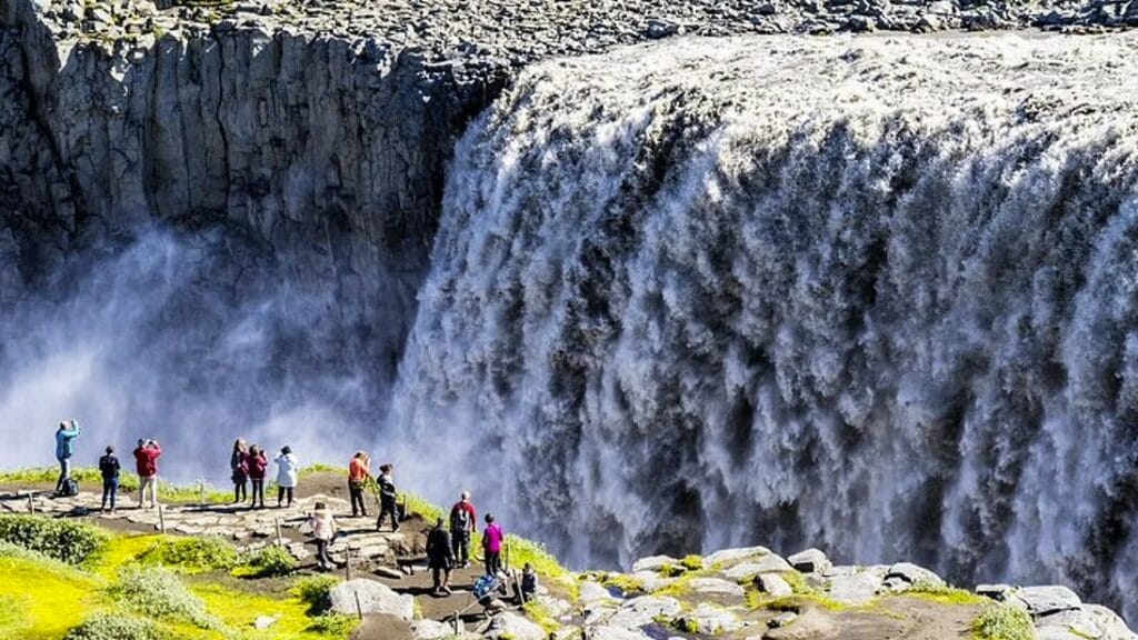 Dettifoss waterfall in North Iceland, the most powerful waterfall in Europe