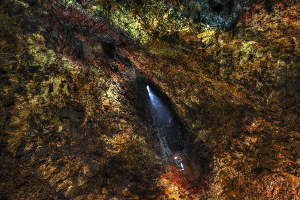 Inside the volcano in Iceland