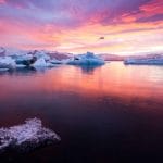 Midnight Sun and Sunset at Jokulsarlon Glacier Lagoon - Iceland Must See