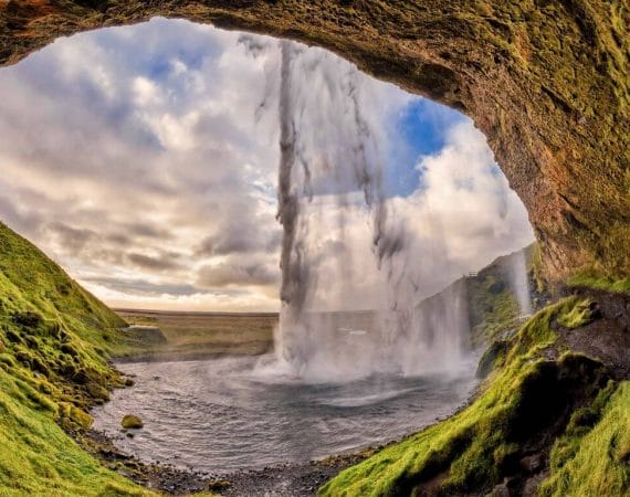 South Iceland Packages - Seljalandsfoss walk behind waterfall