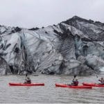 Solheimajokull glacier lagoon kayak