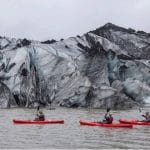 Solheimajokull glacier lagoon kayak