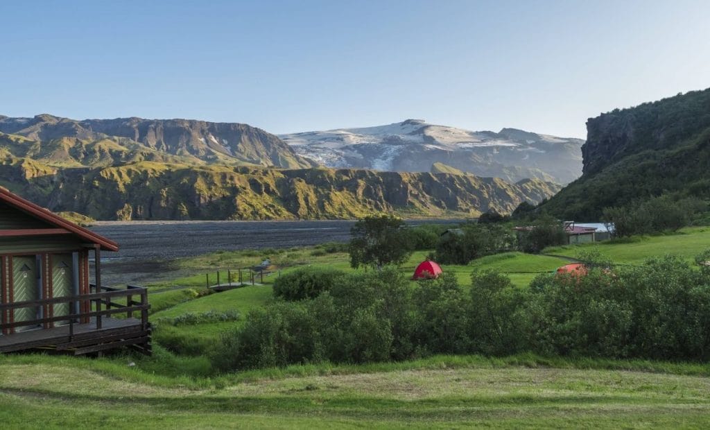 camping in Þórsmörk in the highlands of Iceland