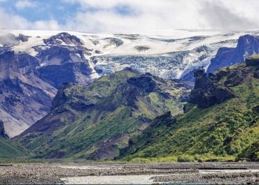 Hiking in Þórsmörk the highlands of Iceland