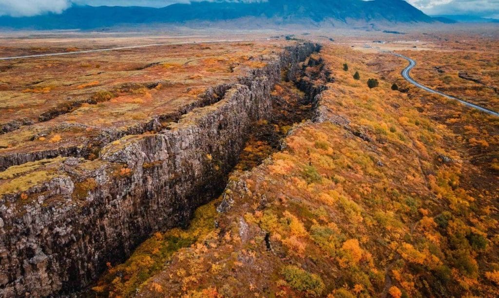Thingvellir National Park during autumn in Iceland