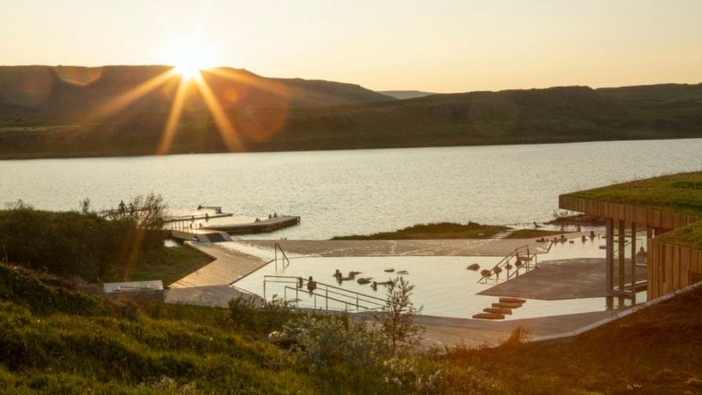 Vök baths in east Iceland, hot spring in Iceland