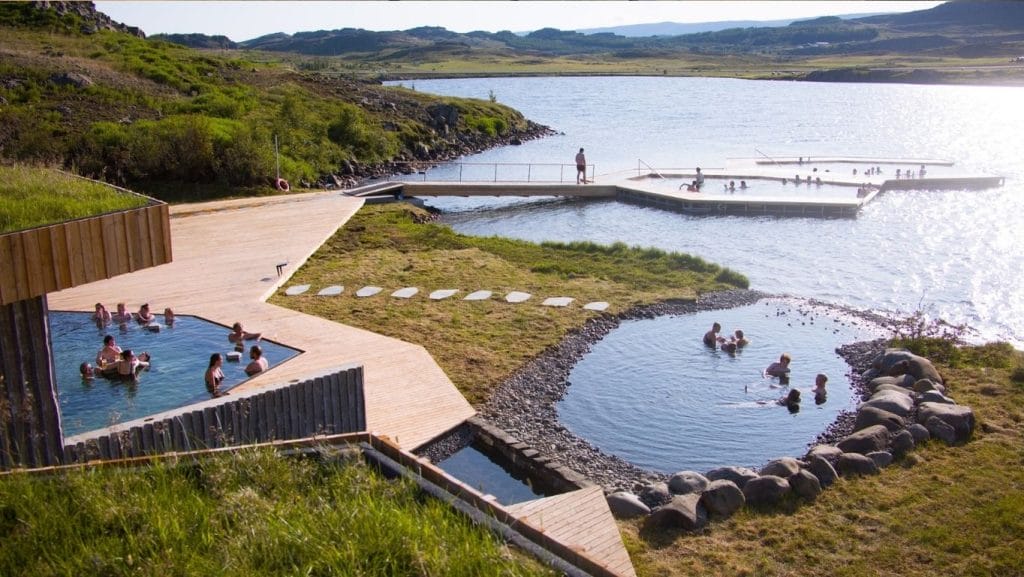 Vök baths in east Iceland, hot spring in Iceland