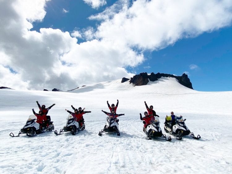 Snowmoile tour on Vatnajokull Iceland