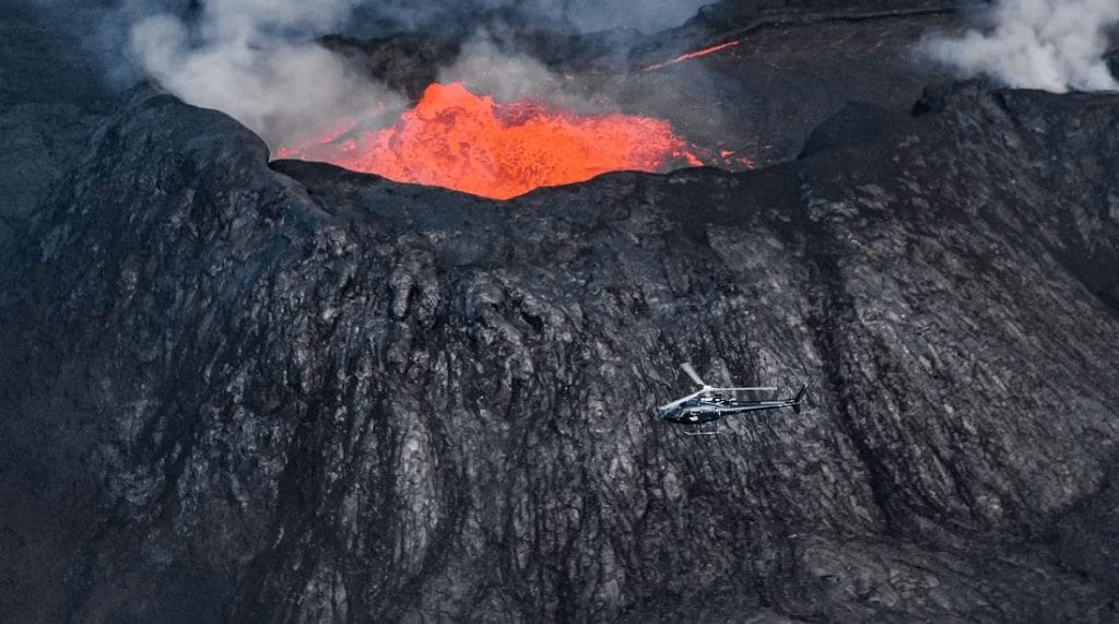 Active Volcano Helicopter Tour in Iceland, Fagradalsfjall helicopter tour, volcano helicopter tour