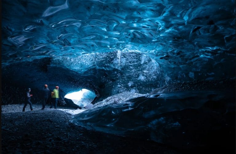 Natural Ice Cave on a Monster Truck in Iceland - new ice cave found in Iceland
