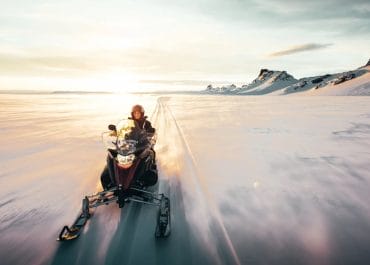 Snowmobile on Langjokull Glacier, Snowmobiling in Iceland, Glacier Snowmobiling