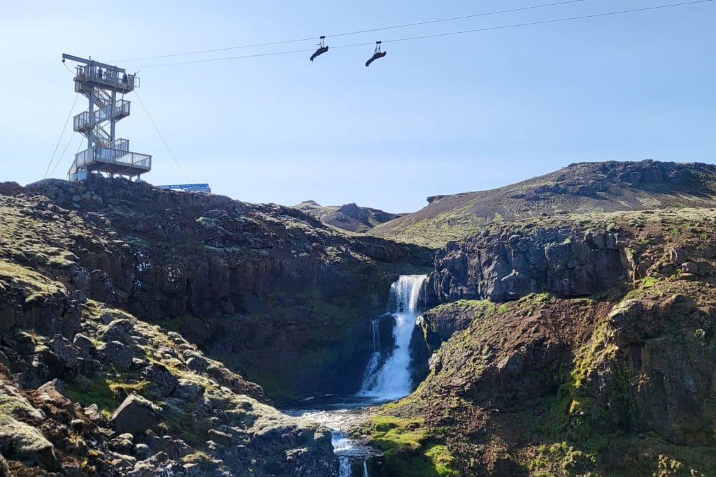 mega zip line in hveragerði, zip line tours in Iceland