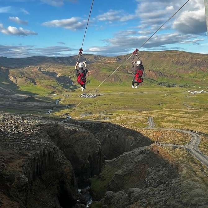 mega zip line in hveragerði, zip line tours in Iceland