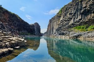 Stuðlagil Canyon, basalt column canyon in East Iceland