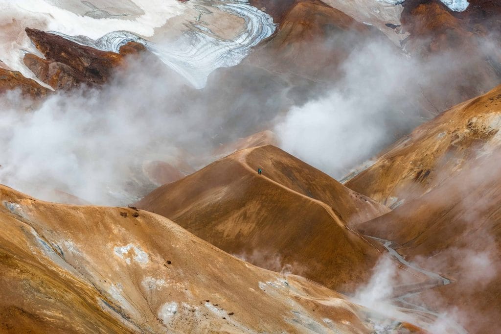 Group of hikers exploring the rugged trails of Iceland’s highlands