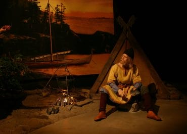 Lifelike Viking wax figure exhibit at the Saga Museum in Reykjavík