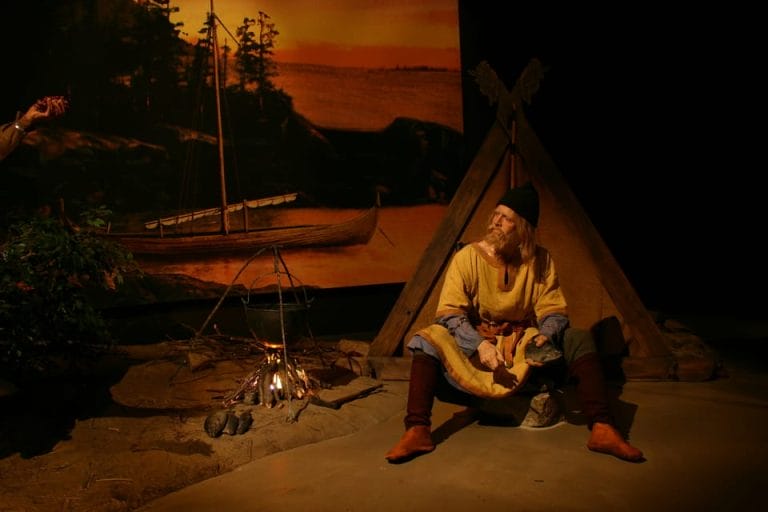 Lifelike Viking wax figure exhibit at the Saga Museum in Reykjavík