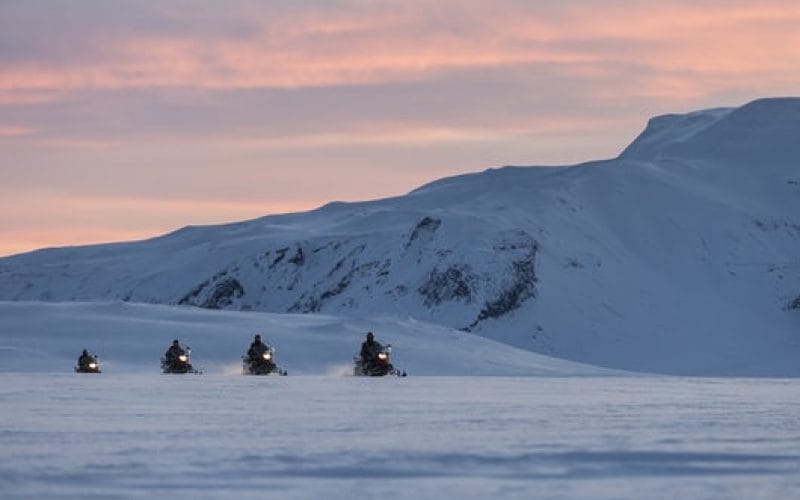 Iceland Snowmobile Tour, Snowmobile Iceland, Snowmobiling in Iceland, snowmobile on langjokull glacier into the glacier