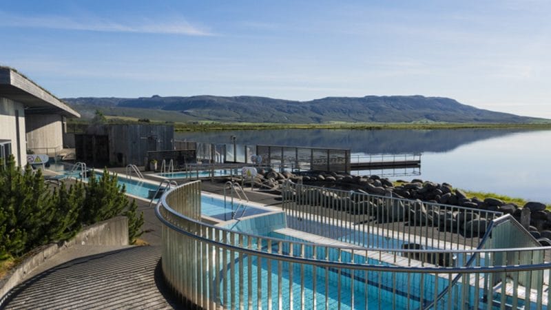 swimming pool and hot tubs at Laugarvatn Fontana hot springs