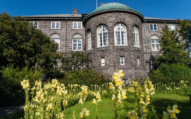 Alþingishusið in downtown Reykjavik