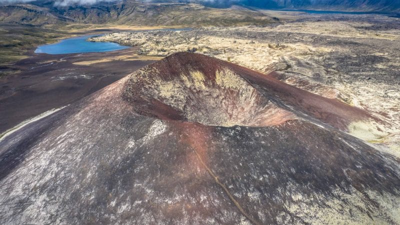 Crater in Berserkjahraun lava fields in Snæfellsnes Peninsula