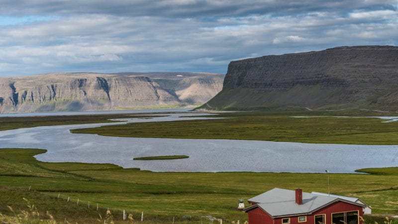 Bíldudalur fishing village in westfjords of Iceland