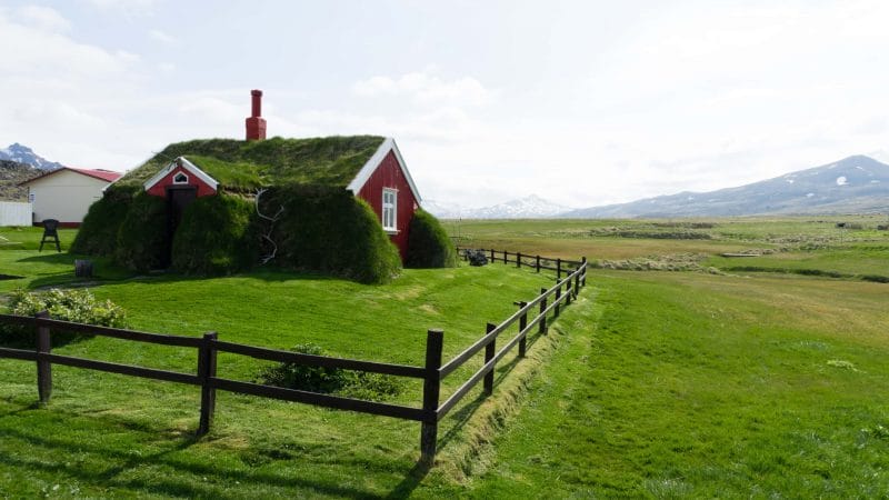 turf house in Borgarfjörður Eystri in East Iceland