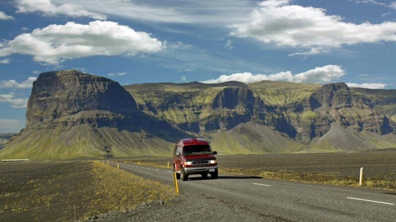 camper van driving in Iceland