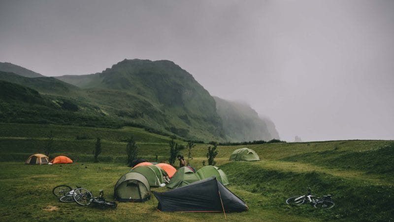 Laugavegur campsite in the highlands of Iceland
