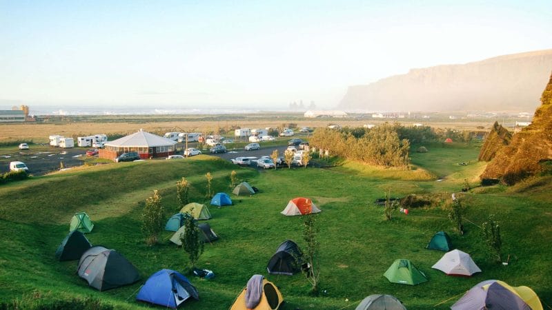 camping in Vík south Iceland
