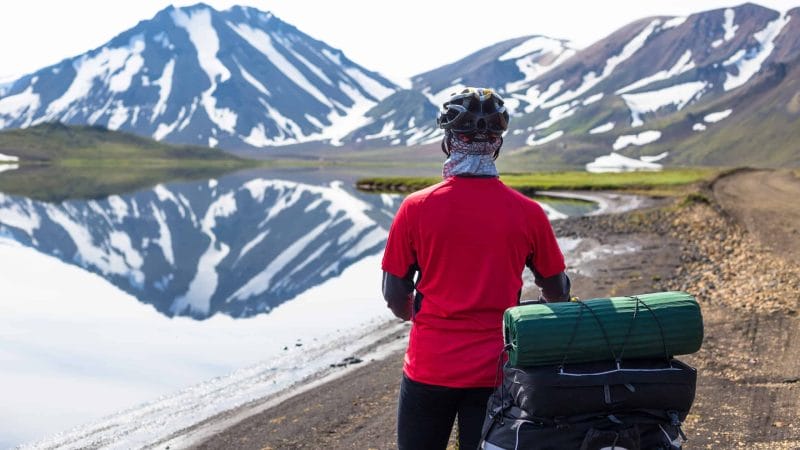 Cycling in the highlands during Iceland Tour