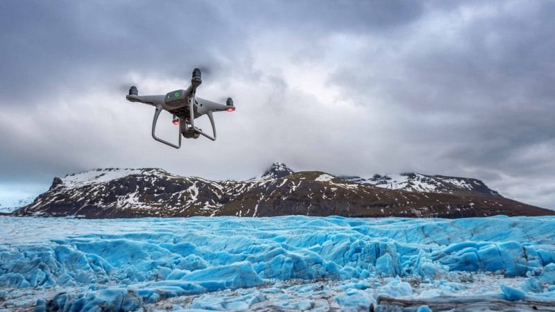 Drone flying in Iceland