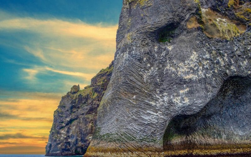 Elephant Rock in Westman Islands in Iceland