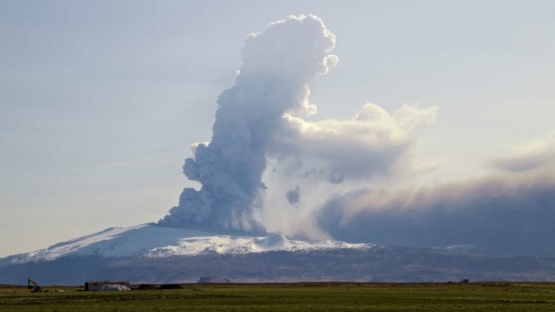 Eyjafjallajokull volcano erupting in 2010