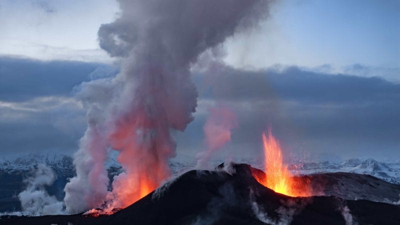 Eyjafjallajokull volcano erupting in 2010