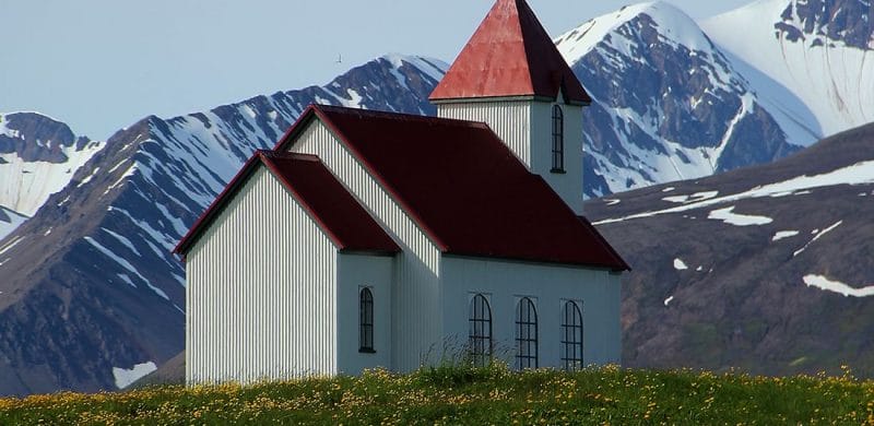 church in Flatey Island - North Iceland Travel Guide