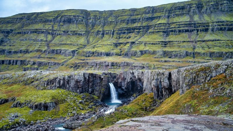 Folaldafoss waterfall in Öxi Djúpivogur village in East Iceland